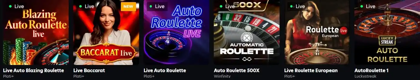 Neospin Casino live roulette and baccarat